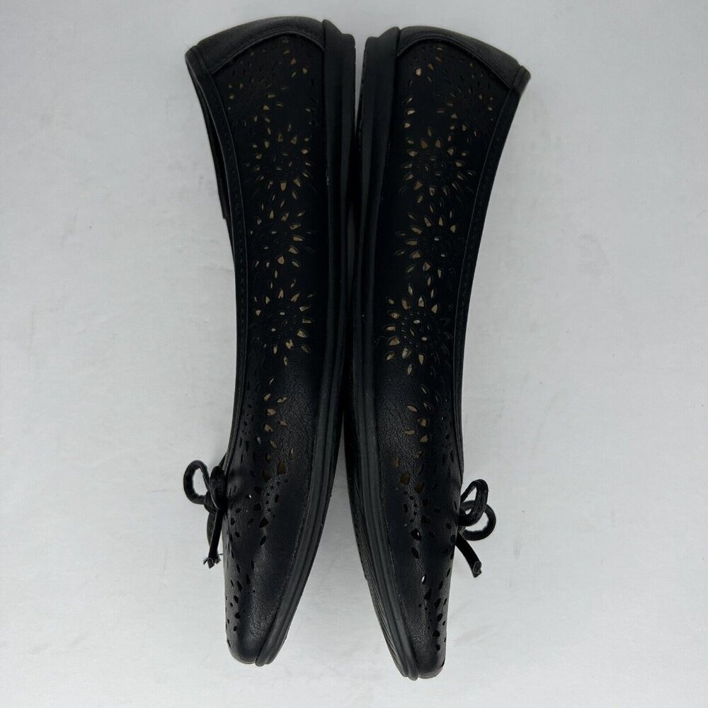 White Mountain Surprise Black Cut-Out Slip-On Ballet Slippers Womens Size 7.5 - Picture 7 of 9
